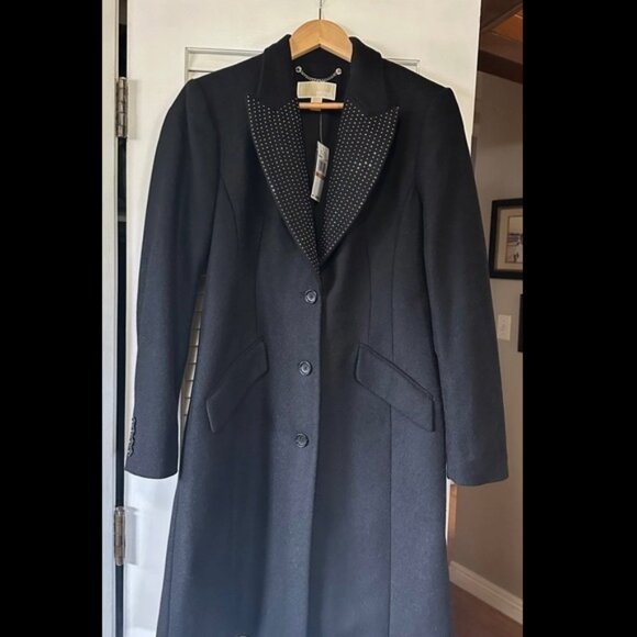 MK Michael Kors Wool Blend Coat - Black, Size 12 - New with Tags MSRP $495 - Picture 2 of 10